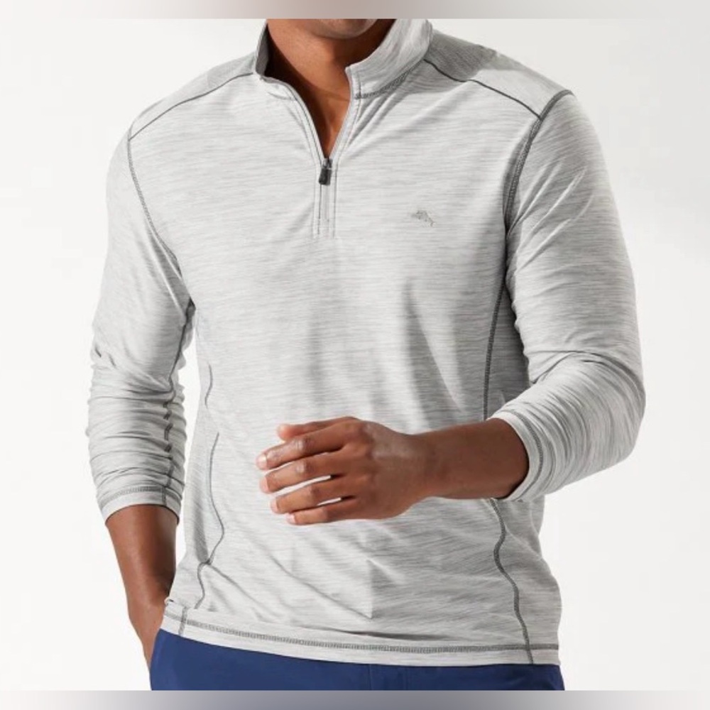 Tommy Bahama Coasta Vera Quarter Zip - Mens Large Light Blue